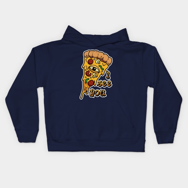 The All Seeing Pizza Kids Hoodie by Starquake